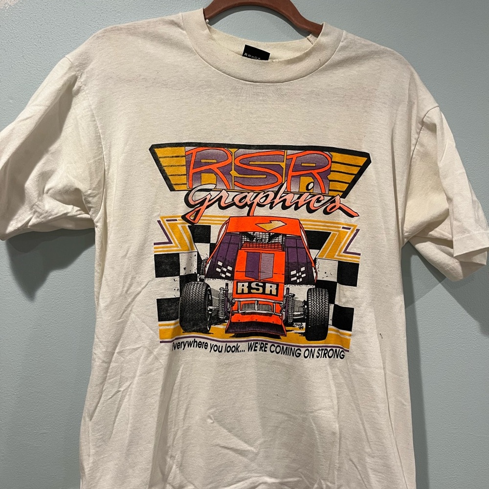 Screen Stars Cream Graphic Tee Vintage